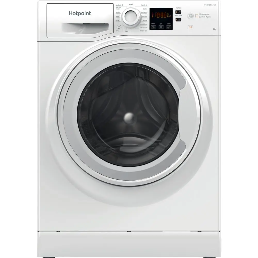 Hotpoint Washing Machine - White, 9kg, 1400 RPM, Anti-Stain
