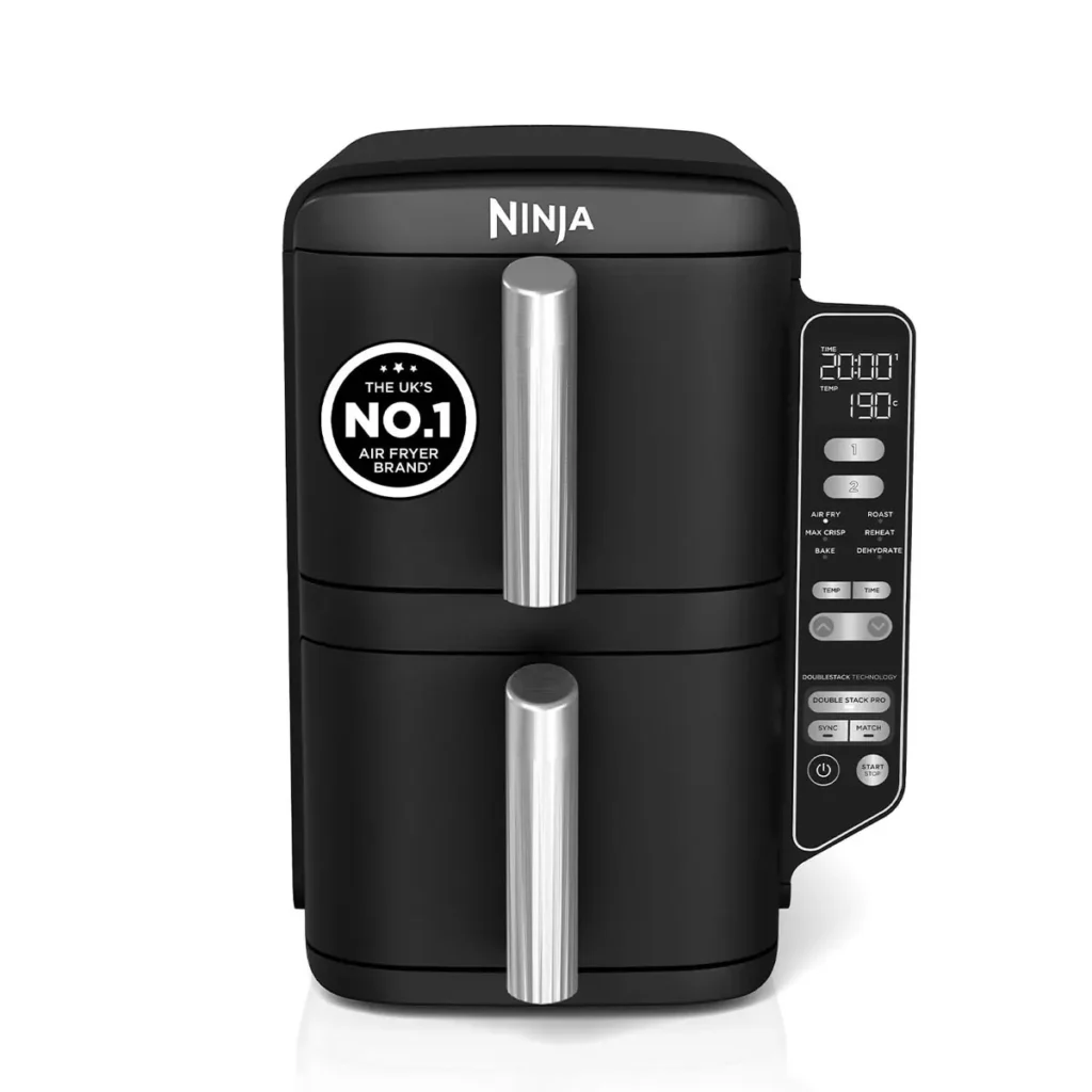 Ninja Double Stack Air Fryer - Black, 7.6L, 2-Drawer