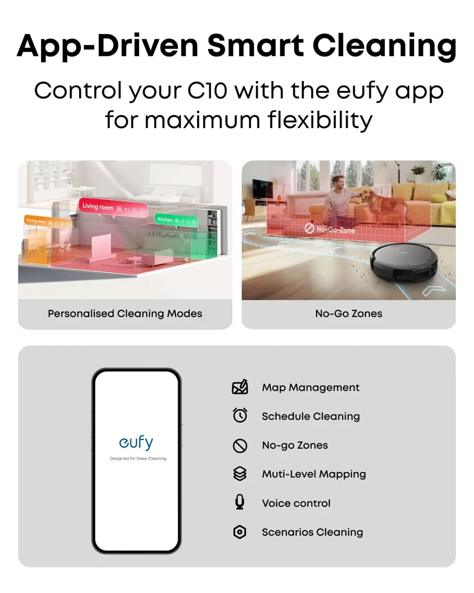 eufy C10 Robot Vacuum - Self-Emptying, Carpet Detection - Image 8