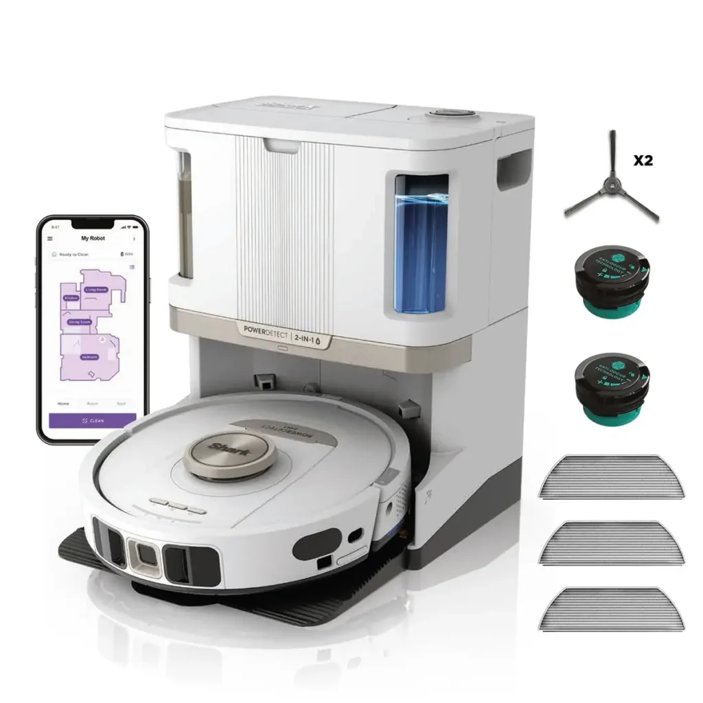 Shark PowerDetect Robot Vacuum & Mop - White, 3D LiDAR Navigation