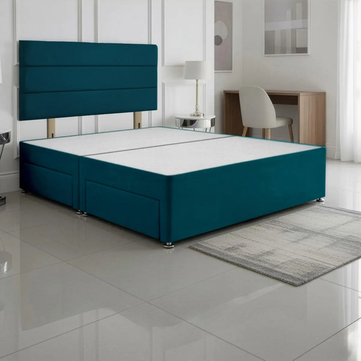 SANA SLEEP Divan Bed with 2 Drawers - Plush Fabric, Optional Orthopaedic Mattress - Image 62