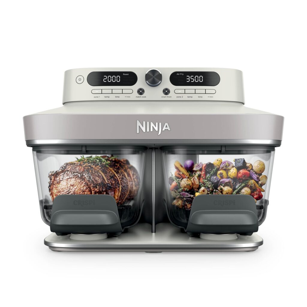 Ninja CRISPi DualZone Glass Air Fryer - Bone, 2-Basket, PFAS-Free Glass