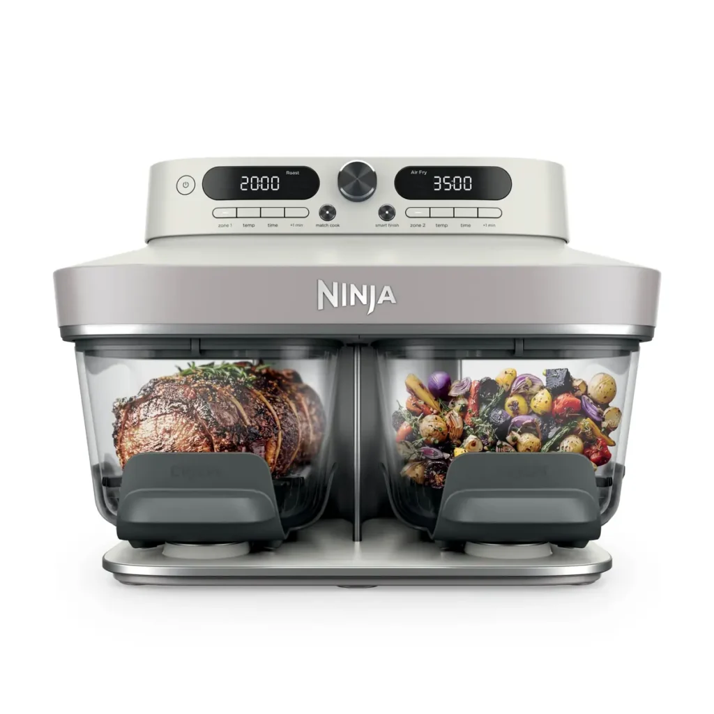 Ninja CRISPi DualZone Glass Air Fryer - Bone, 2-Basket, PFAS-Free Glass