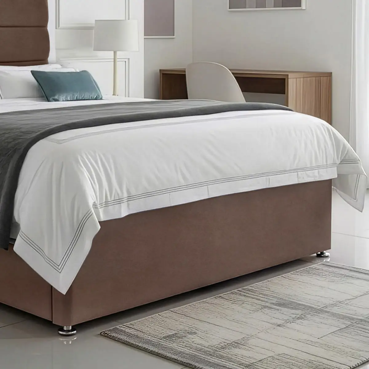 SANA SLEEP Divan Bed with 2 Drawers - Plush Fabric, Optional Orthopaedic Mattress - Image 82