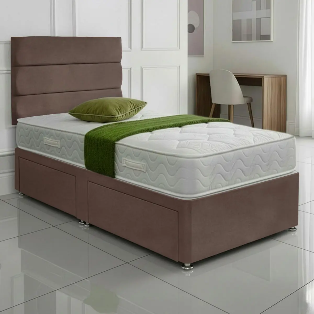 SANA SLEEP Divan Bed with 2 Drawers - Plush Fabric, Optional Orthopaedic Mattress - Image 38