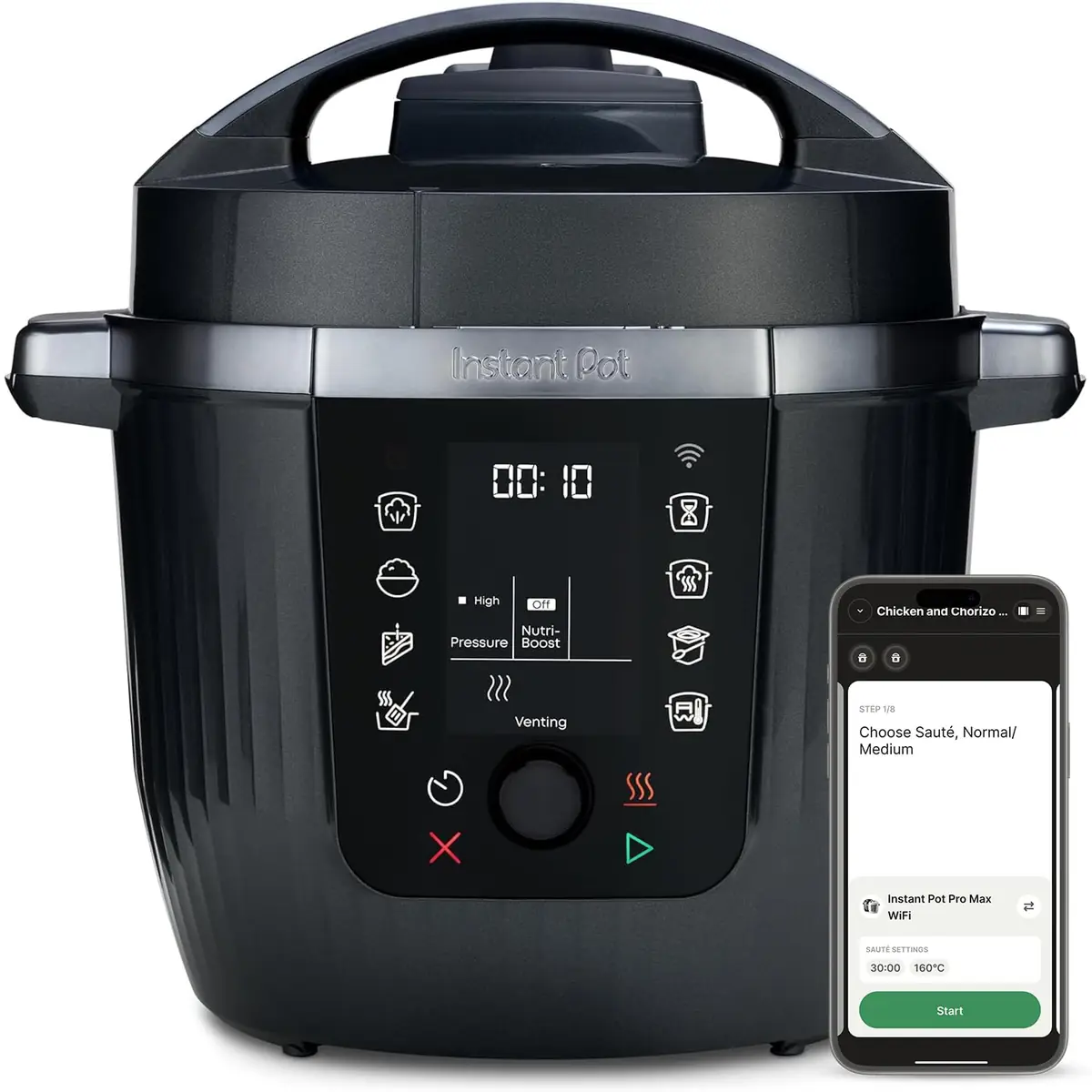 Instant Pot Pro Electric Pressure Cooker - Black, 5.7L, 10-in-1