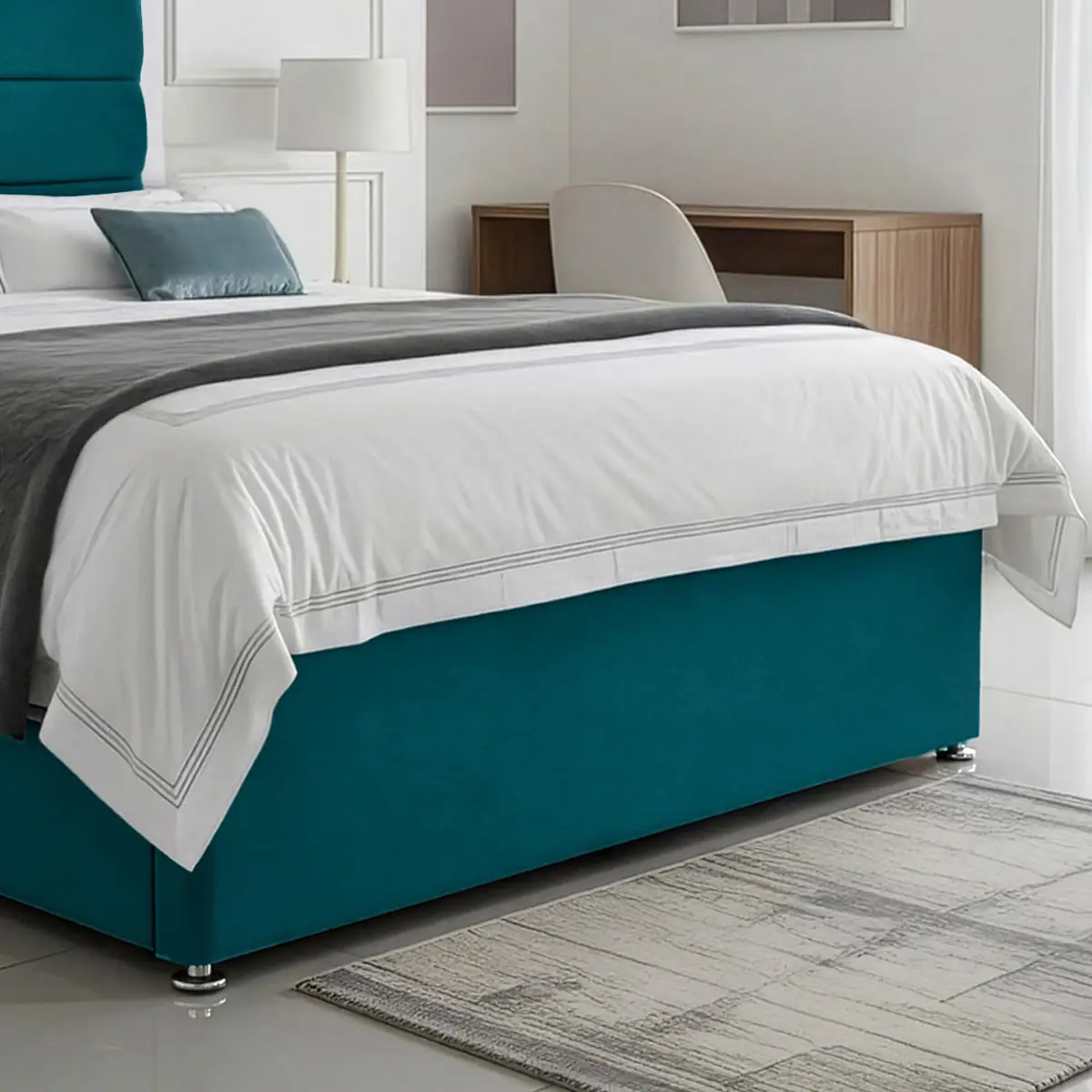 SANA SLEEP Divan Bed with 2 Drawers - Plush Fabric, Optional Orthopaedic Mattress - Image 88