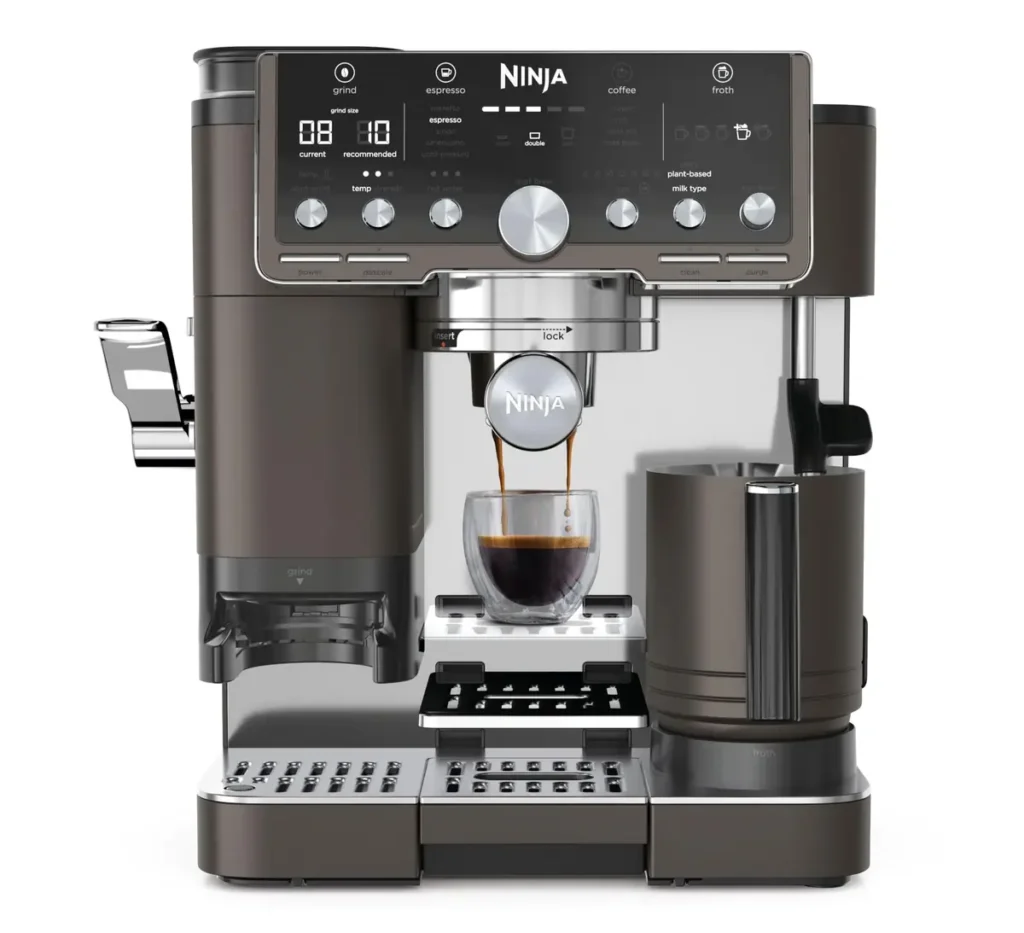 Ninja Luxe Pro Coffee Machine - Bronze, 3-in-1, Built-in Grinder & Milk Frother